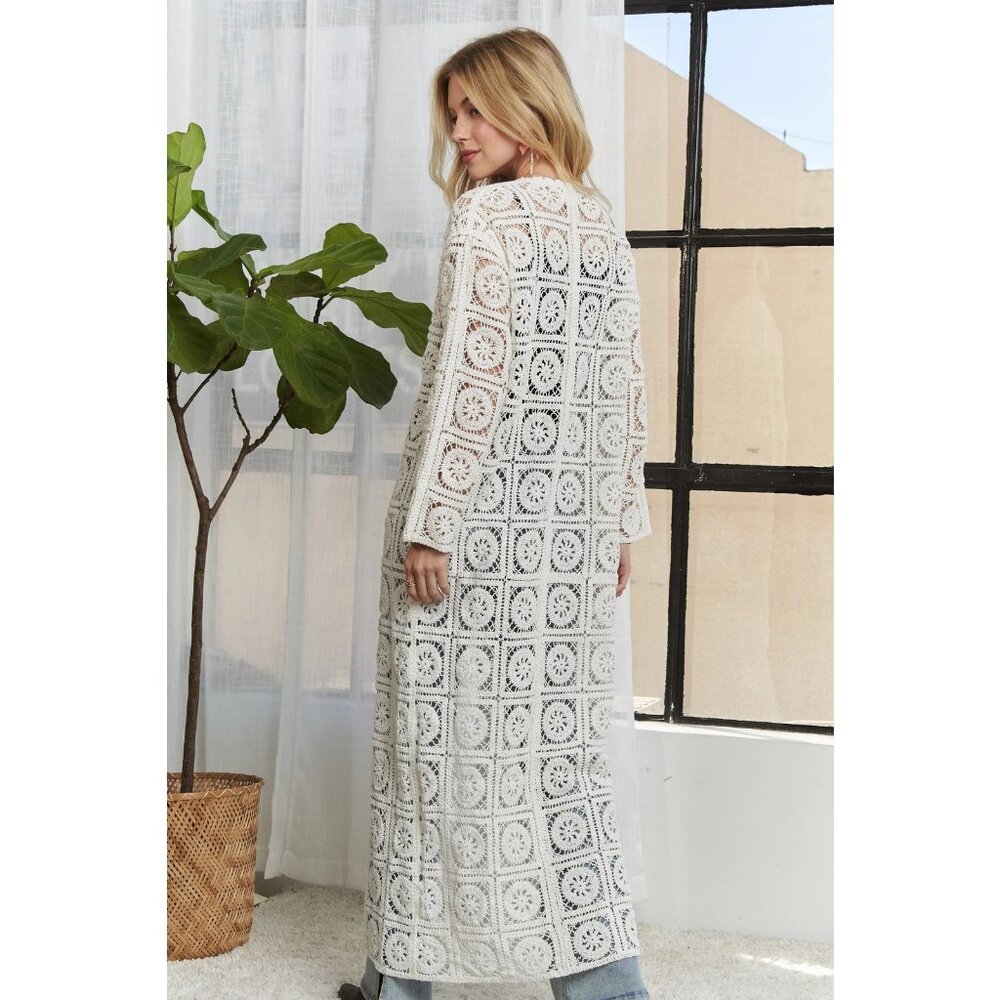 ADORA Long Sleeves Crochet Elastic Cardigan - Picture 9 of 9